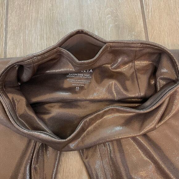 Athleta Elation Shine Tight Legging XS NWT Metallic Bronze/Tuscan Gold High-Rise - Picture 12 of 13
